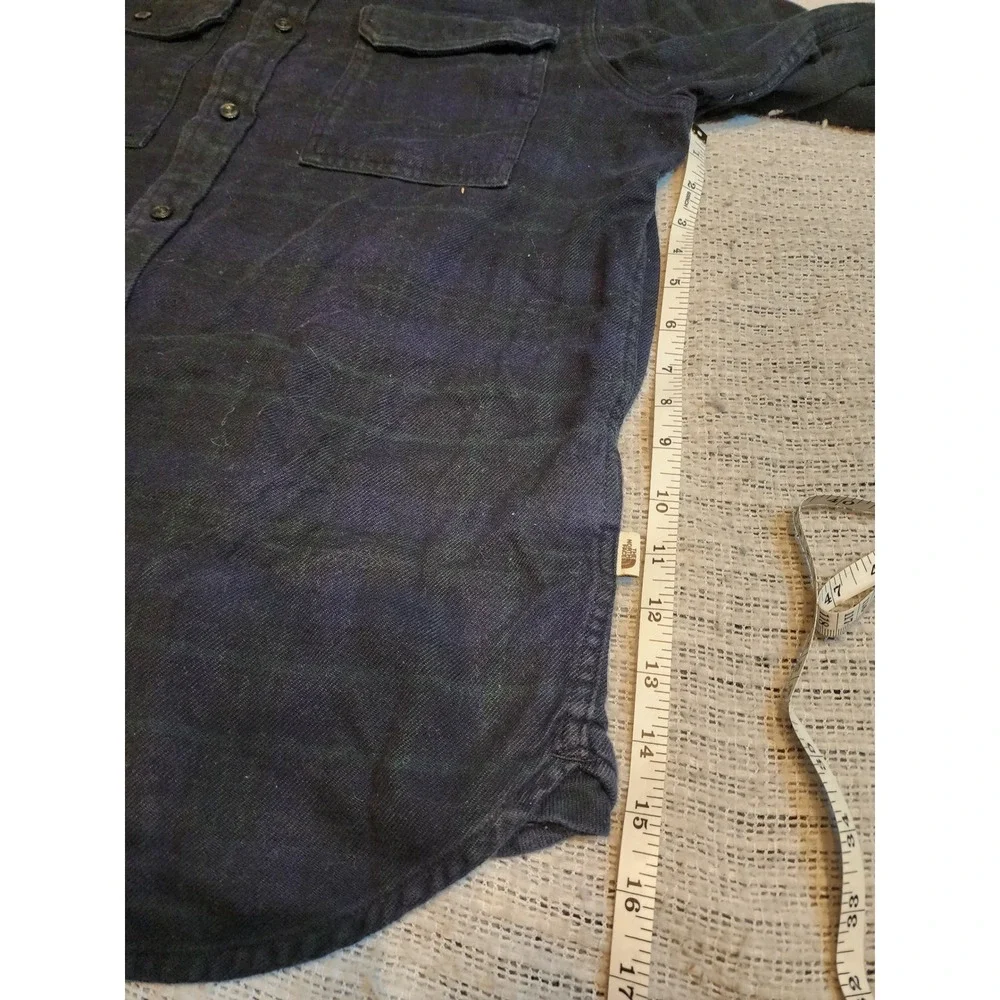 The North Face Mens Plaid Flannel Button Down Shirt‎ Navy Green NF0A7T56 Large